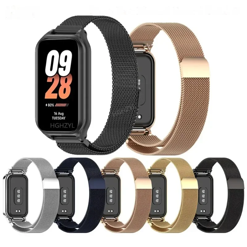 Браслет «Милан» для Xiaomi Smart Band 8 Active, металлический защитный чехол-бампер с магнитной петлей для часов Mi Band 8 Active
Браслет «Милан» для Xiaomi Smart Band 8 Active, металлический защитный чехол-бампер с магнитной петлей для часов Mi Band 8 Active