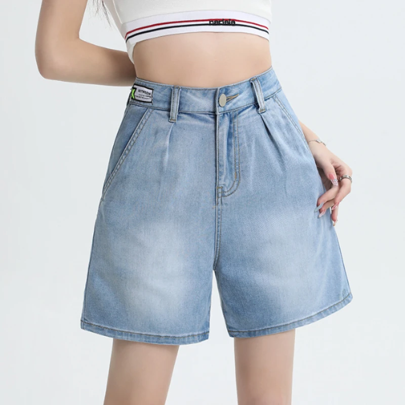 Denim Solid Shorts for Women Button High Waist Summer Loose Casual Pockets Shorts Female Pants 2025 Korea Fashion Women Clothing
Denim Solid Shorts for Women Button High Waist Summer Loose Casual Pockets Shorts Female Pants 2025 Korea Fashion Women Clothing