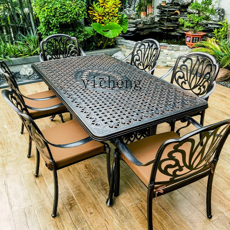 HYS outdoor cast aluminum tables and chairs villa courtyard garden leisure outdoor terrace yard tables
HYS outdoor cast aluminum tables and chairs villa courtyard garden leisure outdoor terrace yard tables