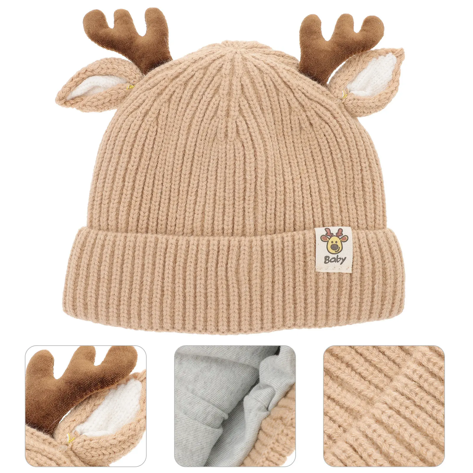 Children Cartoon Elk Knit Winter Warm Baby Hat Khaki Suitable for 3-24 Months Kids Knit Thickened Warm Cap Autumn
Children Cartoon Elk Knit Winter Warm Baby Hat Khaki Suitable for 3-24 Months Kids Knit Thickened Warm Cap Autumn