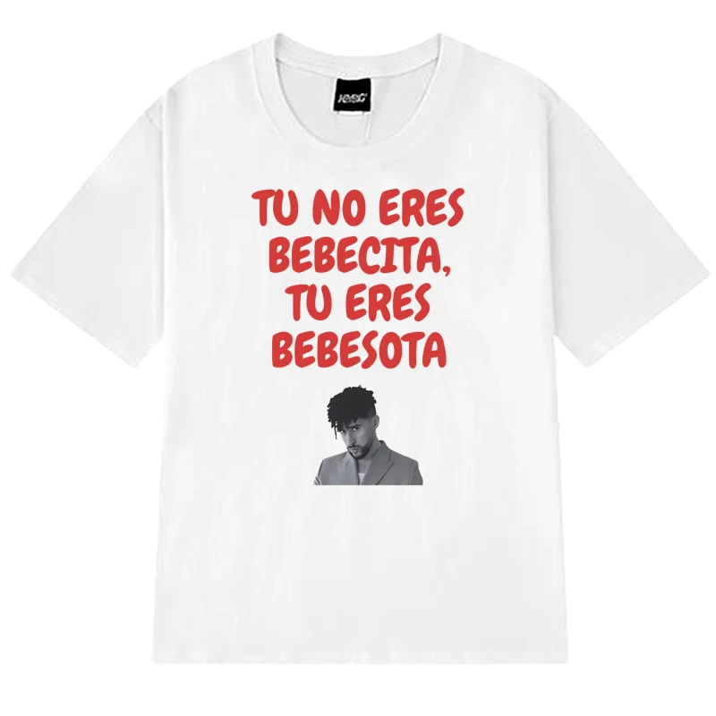 High Quality Bad Bunny music Graphic printed White T shirt Unisex Fashion Cotton short sleeve T-shirts Men Women Oversized Tops
High Quality Bad Bunny music Graphic printed White T shirt Unisex Fashion Cotton short sleeve T-shirts Men Women Oversized Tops