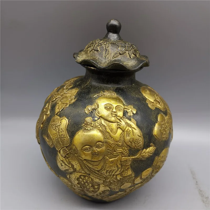Kerajinan Tangan Dinasti Qing antik tembaga ukiran patung figur Pot tangki Pot kaleng
Kerajinan Tangan Dinasti Qing antik tembaga ukiran patung figur Pot tangki Pot kaleng