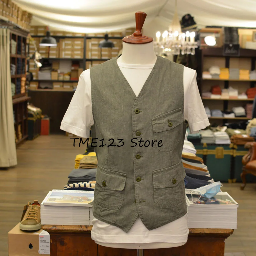Жилет без рукавов из льняной ткани, однобортный модный костюм, повседневный элегантный мужской жилет с тремя карманами на пуговицах, жилеты для мужчин с v-образным вырезом
Жилет без рукавов из льняной ткани, однобортный модный костюм, повседневный элегантный мужской жилет с тремя карманами на пуговицах, жилеты для мужчин с v-образным вырезом