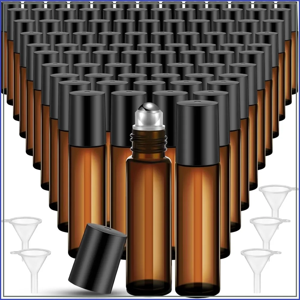 150 Pcs 10ml Glass Empty Roll on Bottles with Stainless Steel Balls Leak Proof with 5 Funnel for Travel Essential Oil Amber
150 Pcs 10ml Glass Empty Roll on Bottles with Stainless Steel Balls Leak Proof with 5 Funnel for Travel Essential Oil Amber