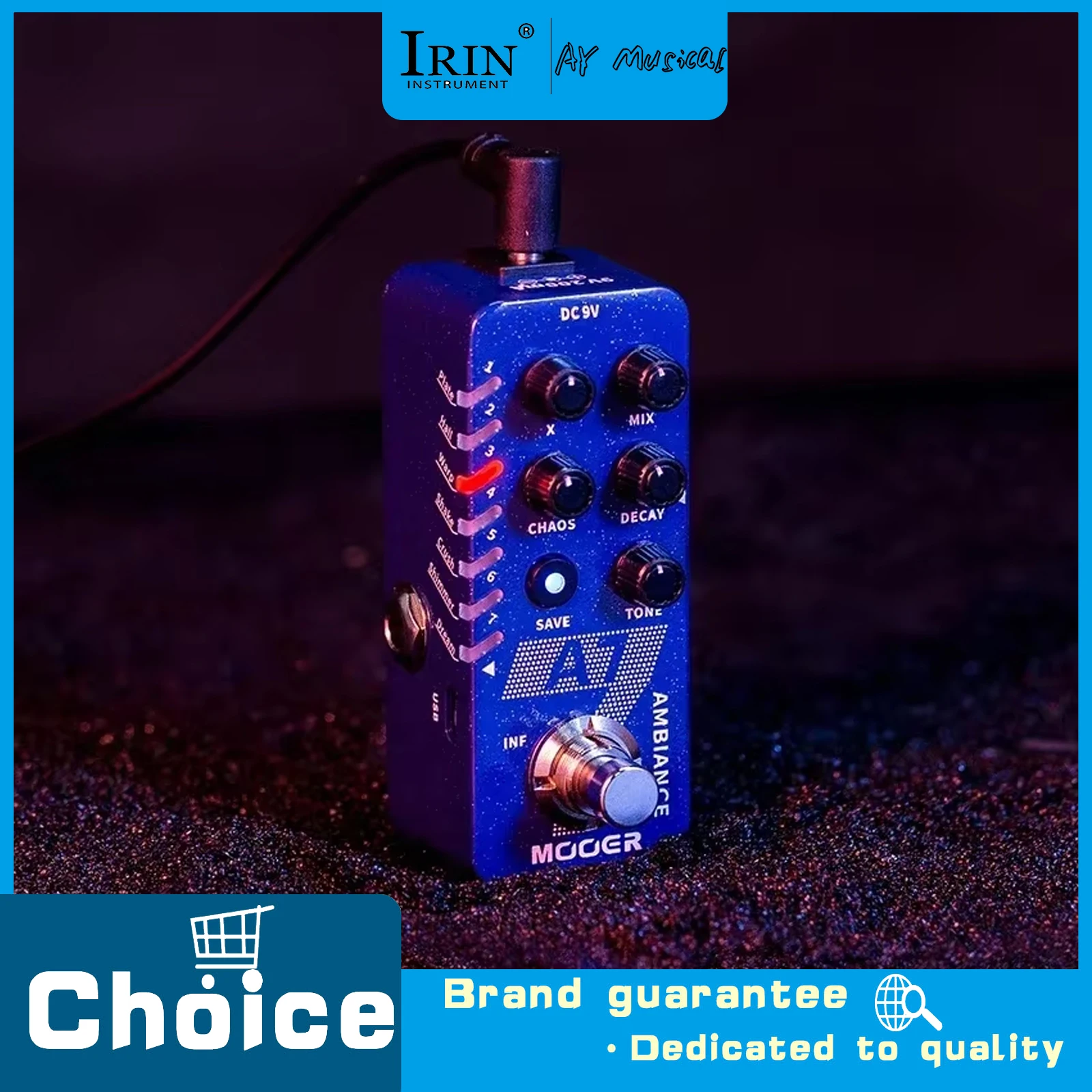 Guitar Pedal Effects A7 Ambiance Reverb Buffer Bypass Built-in 7 Reverb Effect Infinite Trail Function Pedal Guitar Parts
Guitar Pedal Effects A7 Ambiance Reverb Buffer Bypass Built-in 7 Reverb Effect Infinite Trail Function Pedal Guitar Parts