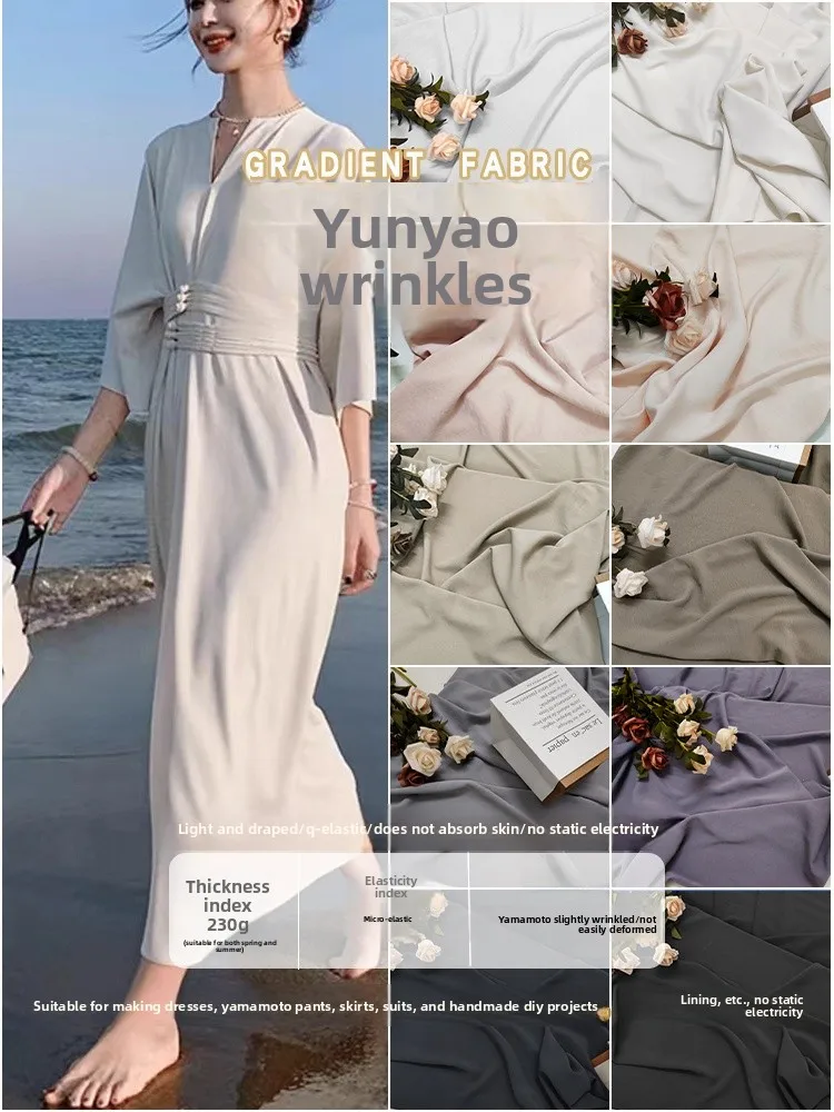 New Chinese Sle Dr irt DIY Fabric No Static Micro Stretch Cloud Yao Pleated Clothing Material Home Fabric Art
New Chinese Sle Dr irt DIY Fabric No Static Micro Stretch Cloud Yao Pleated Clothing Material Home Fabric Art