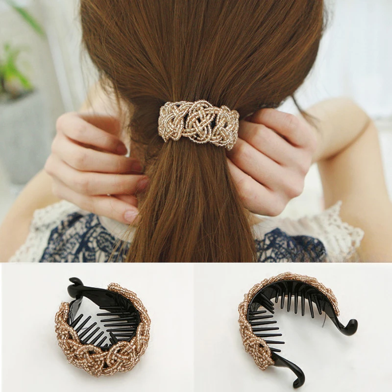 Korean Beaded Hair Claw Ponytail Holder Banana Clips for Women Fashion Barrettes Headwear Hair Accessories
Korean Beaded Hair Claw Ponytail Holder Banana Clips for Women Fashion Barrettes Headwear Hair Accessories