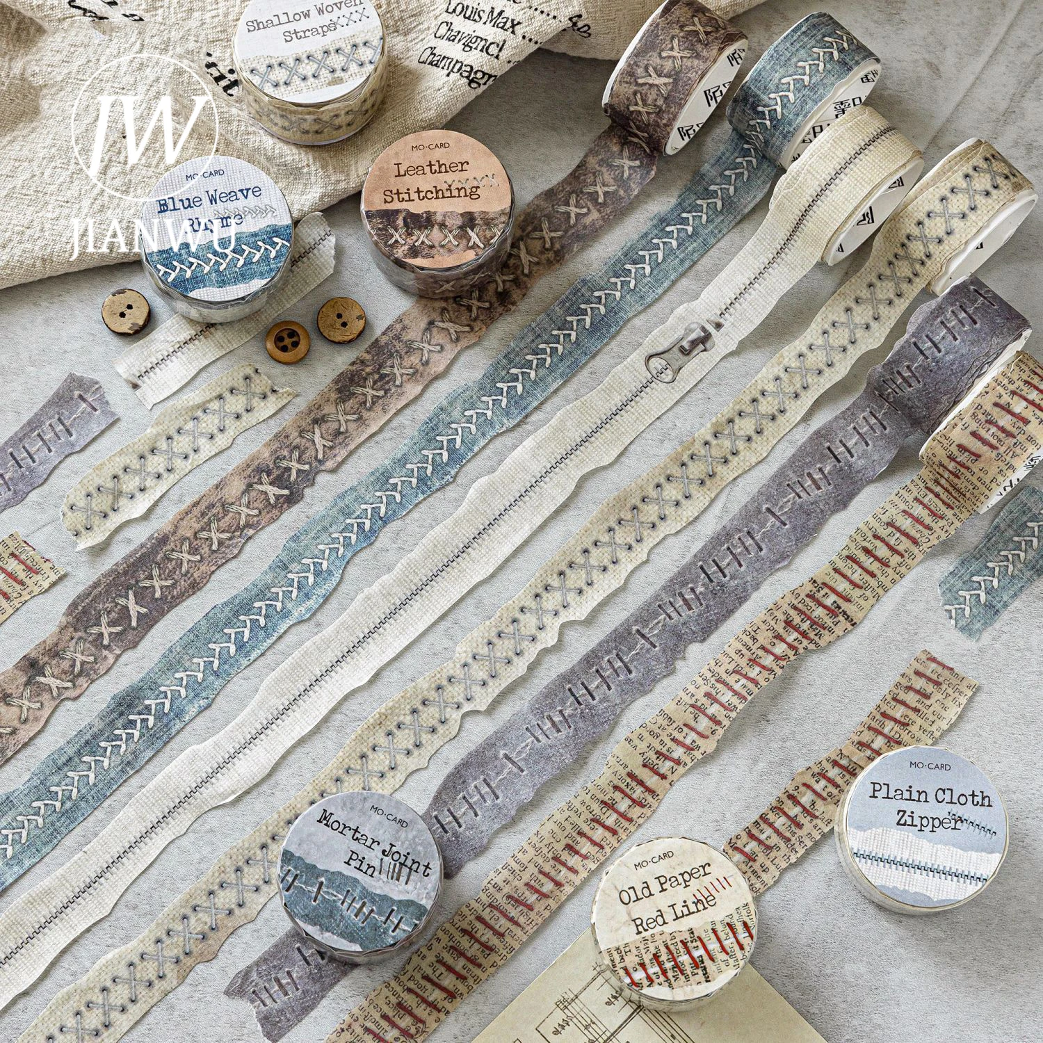 JIANWU 20mm*200cm Ripped-edge Sewing Series Vintage Zipper Landscape Material Collage Washi Tape Creative DIY Journal Stationery
JIANWU 20mm*200cm Ripped-edge Sewing Series Vintage Zipper Landscape Material Collage Washi Tape Creative DIY Journal Stationery
