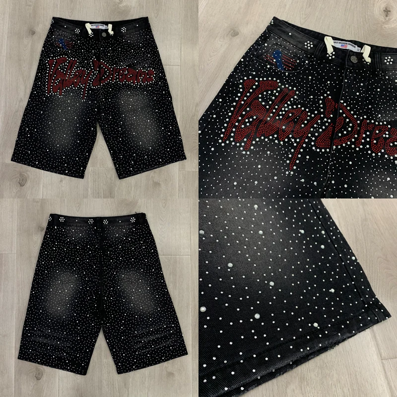 VALLEY Hot Diamond Printed Denim Shorts High Street Hip-hop Classic Black Men's Vale Jeans Real Photos Men's Streetwear
VALLEY Hot Diamond Printed Denim Shorts High Street Hip-hop Classic Black Men's Vale Jeans Real Photos Men's Streetwear