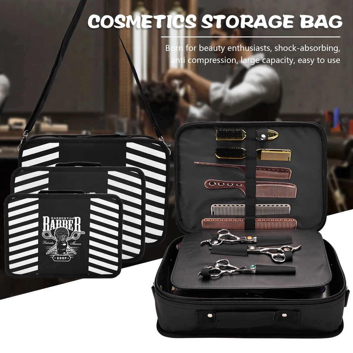 Barber Shop Hair Cutting Tool Storage Bag Waterproof Wear-Resistant Large Capacity Portable Tool Kit Hairdressing Tool Storage
Barber Shop Hair Cutting Tool Storage Bag Waterproof Wear-Resistant Large Capacity Portable Tool Kit Hairdressing Tool Storage