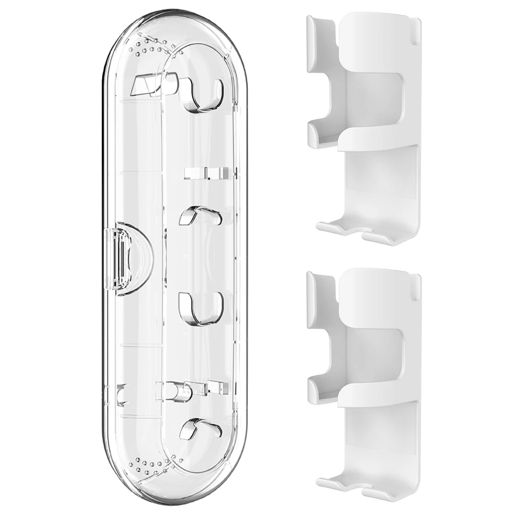 Clear Toothbrush Travel Case and 2 Wall Mounted Toothbrush Holders Compatible with Oral B & Philips Sonicare Electric Toothbrush
Clear Toothbrush Travel Case and 2 Wall Mounted Toothbrush Holders Compatible with Oral B & Philips Sonicare Electric Toothbrush