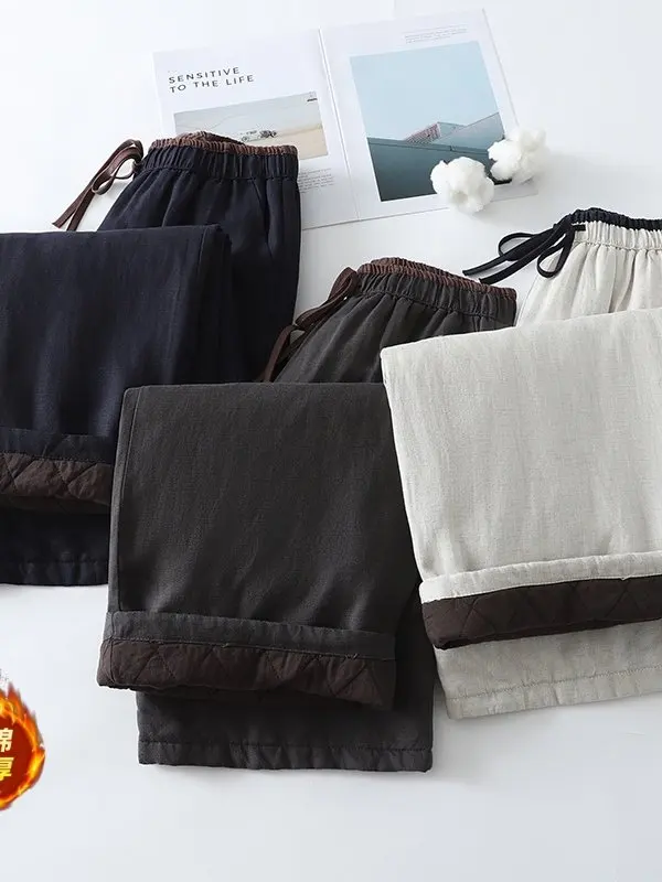 Теплые повседневные брюки с широкими штанинами для женщин, свободные модные простые хлопковые брюки с высокой талией, прямая трубка
Теплые повседневные брюки с широкими штанинами для женщин, свободные модные простые хлопковые брюки с высокой талией, прямая трубка