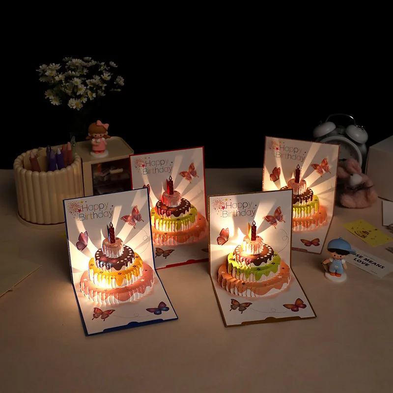 Happy Birthday Gift Card 3D Pop Up Greeting Postcard Warm Friend Kids Blank Fold Invitation Post Cards With Light
Happy Birthday Gift Card 3D Pop Up Greeting Postcard Warm Friend Kids Blank Fold Invitation Post Cards With Light