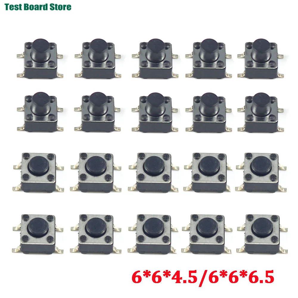 20/50/100pcs Push Button Switch 6*6*4.5/6*6*6.5 Tact Switch Tactile 6x6x4.5/6x6x6.5 SMD SMT height is 4.5mm 6.5mm
20/50/100pcs Push Button Switch 6*6*4.5/6*6*6.5 Tact Switch Tactile 6x6x4.5/6x6x6.5 SMD SMT height is 4.5mm 6.5mm