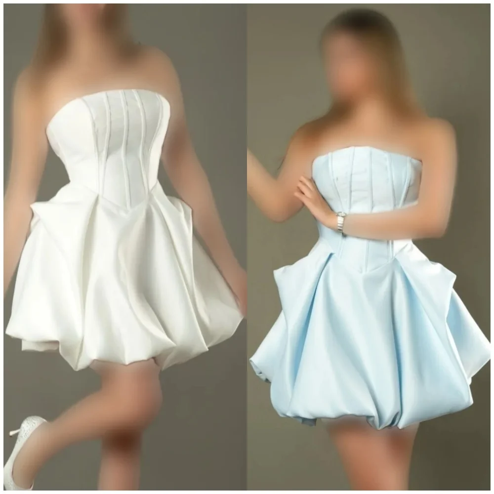 Customized Elegant Formal Charmeuse Ruched Pleat A-line Strapless Knee Length Dresses Bespoke Occasion Dresses Modern Style Sexy
Customized Elegant Formal Charmeuse Ruched Pleat A-line Strapless Knee Length Dresses Bespoke Occasion Dresses Modern Style Sexy