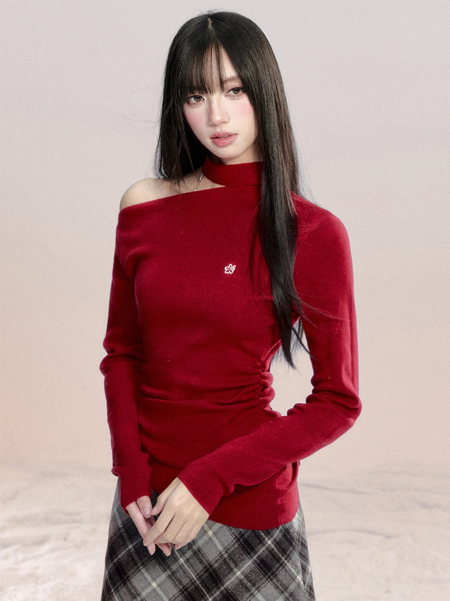 Fragile Heart Cisas Красный вязаный топ с полосками Универсальный T irt Корейский Sle Long Sve Женская мода с вышивкой
Fragile Heart Cisas Красный вязаный топ с полосками Универсальный T irt Корейский Sle Long Sve Женская мода с вышивкой