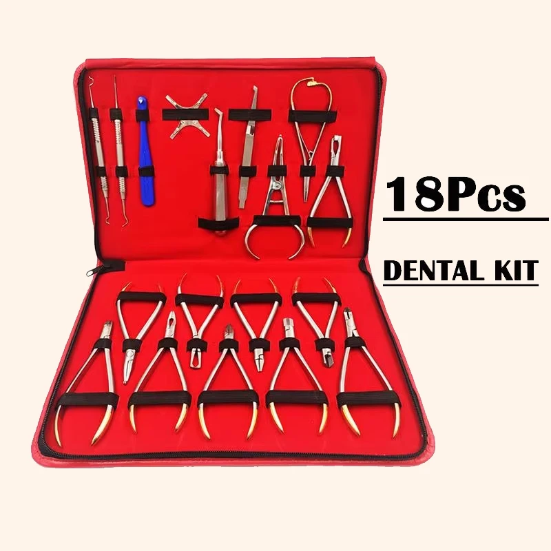 18Pcs Dental Orthodontic Pliers Kit - Stainless Steel Surgery Tools for Dentistry - Precision Forming Pliers & Surgical Tweezers
18Pcs Dental Orthodontic Pliers Kit - Stainless Steel Surgery Tools for Dentistry - Precision Forming Pliers & Surgical Tweezers