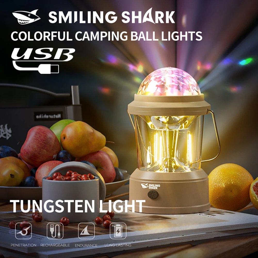 Фонарь для кемпинга Smiling Shark LY-8263, сверхъяркий, с зарядкой Type-C и длительным временем работы, перезаряжаемый светодиодный светильник для палатки
Фонарь для кемпинга Smiling Shark LY-8263, сверхъяркий, с зарядкой Type-C и длительным временем работы, перезаряжаемый светодиодный светильник для палатки