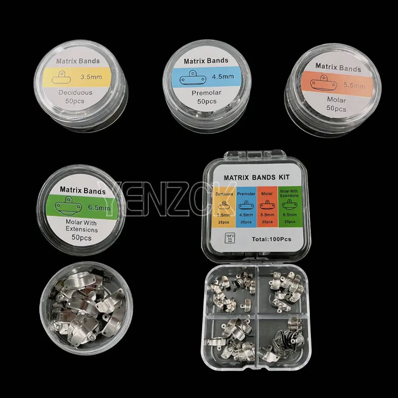 50pcs / 100pcs Dental Matrices Bands with Holes Metal Sectional Contoured Bands Tofflemire Stuck Material
50pcs / 100pcs Dental Matrices Bands with Holes Metal Sectional Contoured Bands Tofflemire Stuck Material