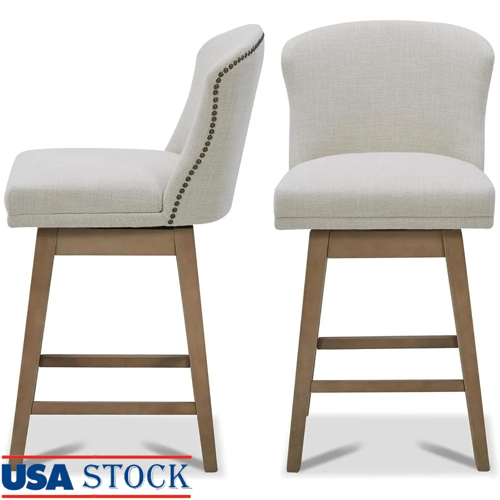 Counter Height Swivel Barstools Set of 2 Upholstered Performance Fabric Comfortable Stools Kitchen Dining Room Modern Farmhouse
Counter Height Swivel Barstools Set of 2 Upholstered Performance Fabric Comfortable Stools Kitchen Dining Room Modern Farmhouse