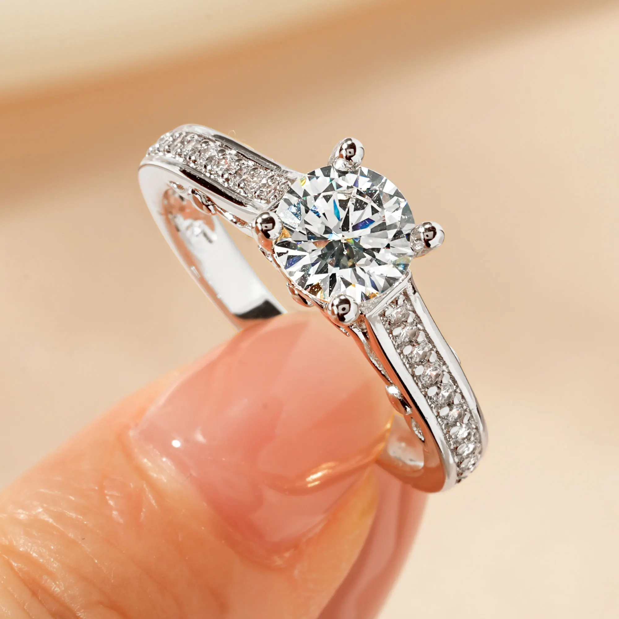 Abestecom 1.0ct Round Crown Morganite Four-prong Gold Ring Shining Moissanite Jewelry Wedding Gift Engagement Ring Accessory
Abestecom 1.0ct Round Crown Morganite Four-prong Gold Ring Shining Moissanite Jewelry Wedding Gift Engagement Ring Accessory