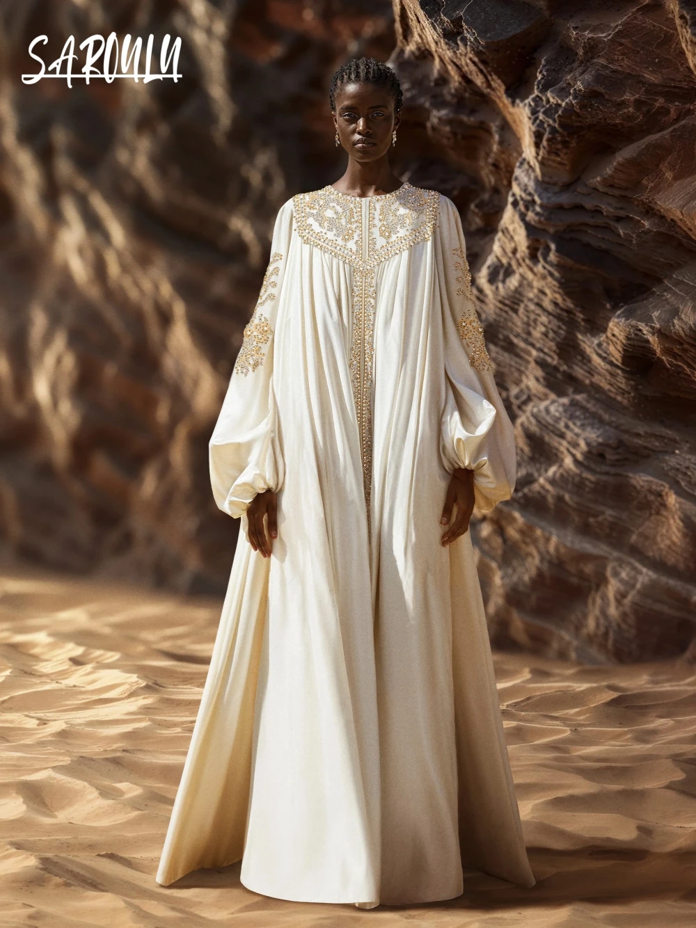 Fashion Kaftan O Neck Beaded Evening Dress Caftan Satin Muslim Long Prom Gown Customized Wedding Robe Women Formal Party A Line
Fashion Kaftan O Neck Beaded Evening Dress Caftan Satin Muslim Long Prom Gown Customized Wedding Robe Women Formal Party A Line