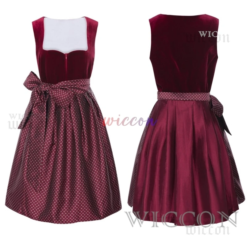 Women Midi Beer Costume Red Dress Oktoberfest Beer Maid Women Dirndl Dress with Lace Apron Fashion Halloween
Women Midi Beer Costume Red Dress Oktoberfest Beer Maid Women Dirndl Dress with Lace Apron Fashion Halloween