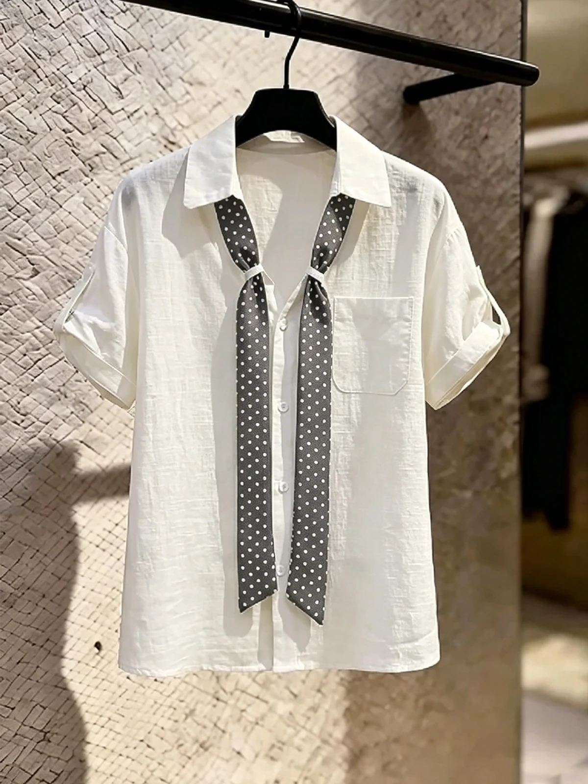 Elegant Silk Scarf Neck Short Sleeve Shirt Women's Fashion Summer Trend Youthful Versatile Top Casual Style Loose Fit
Elegant Silk Scarf Neck Short Sleeve Shirt Women's Fashion Summer Trend Youthful Versatile Top Casual Style Loose Fit