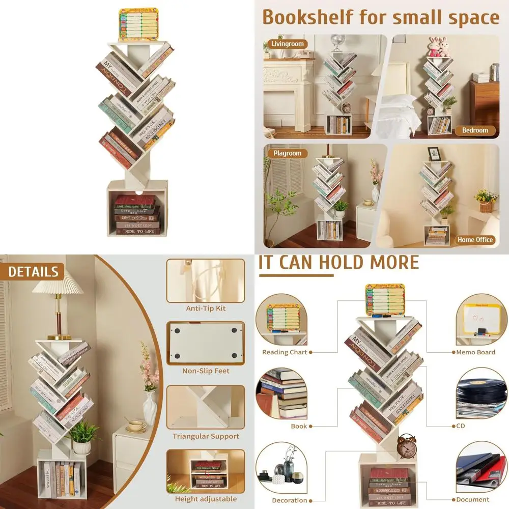 Современная угловая книжная полка с 7 ярусами, доской для планирования чтения и панелью для занятий, белая
Современная угловая книжная полка с 7 ярусами, доской для планирования чтения и панелью для занятий, белая