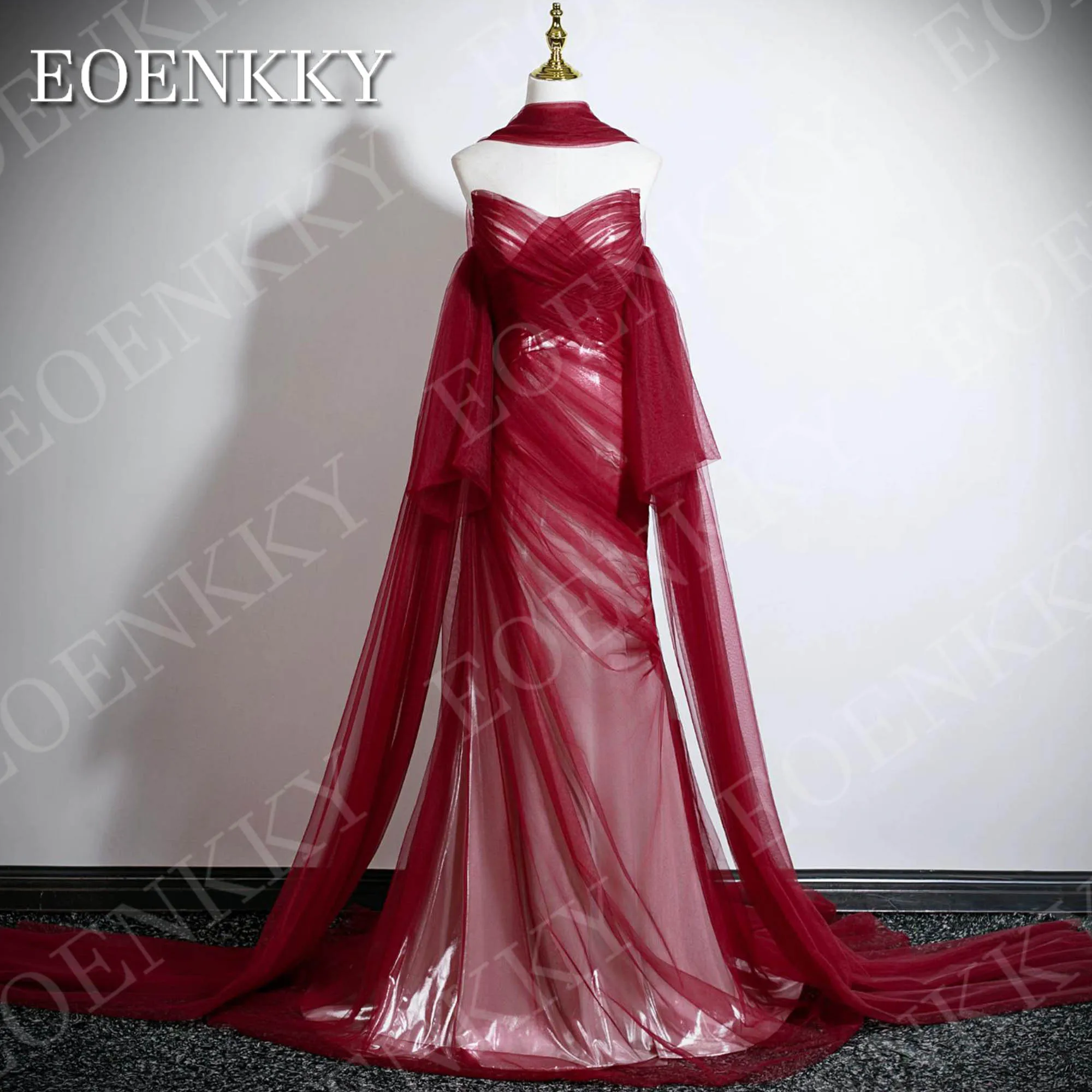 EOENKKY Mermaid Evening Dresses Strapless Customized Prom 2026 Burgundy Tulle V Neck Special Occasion Dress robe de soirée femme
EOENKKY Mermaid Evening Dresses Strapless Customized Prom 2026 Burgundy Tulle V Neck Special Occasion Dress robe de soirée femme