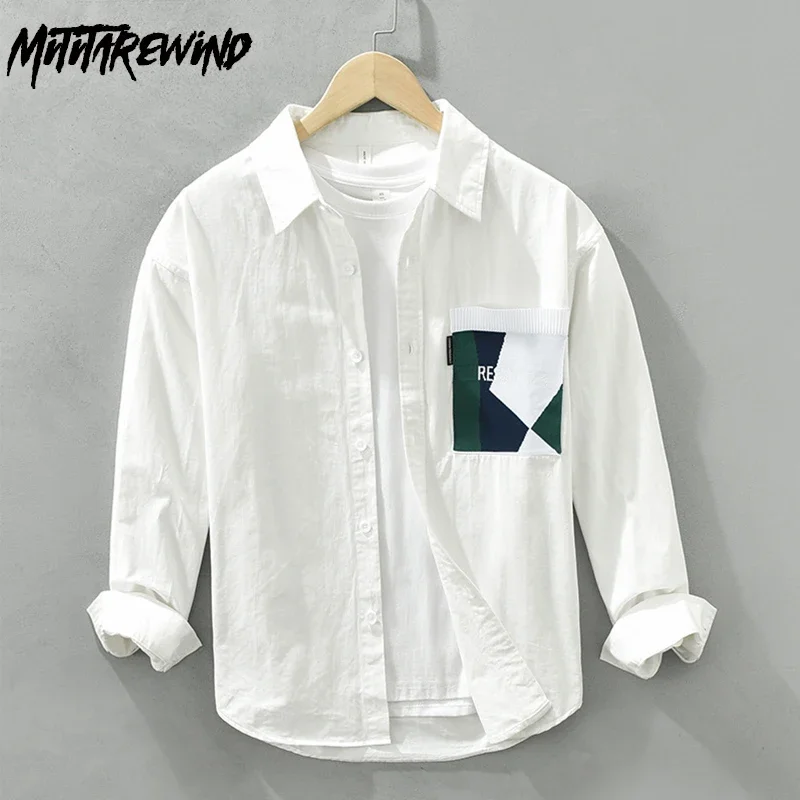 Japanese Fashion Long Sleeve White Shirt Men Daily Casual Cotton Man Shirts Patchwork Pocket Shirt Youth Streetwear Loose Tops
Japanese Fashion Long Sleeve White Shirt Men Daily Casual Cotton Man Shirts Patchwork Pocket Shirt Youth Streetwear Loose Tops