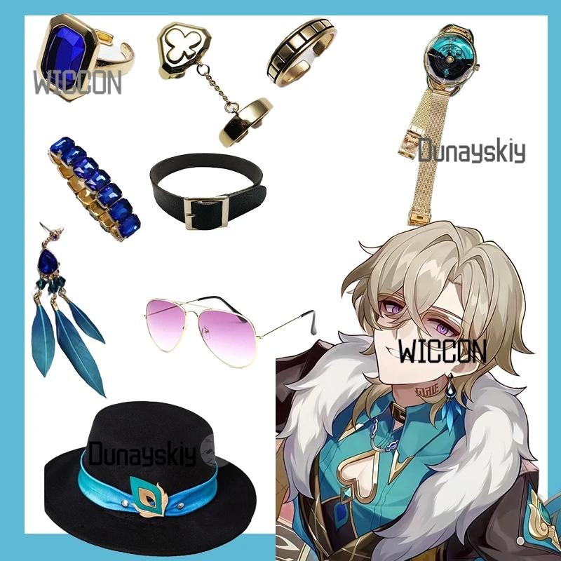 Honkai Star Rail Aventurine Jewelry Set Character Bracelet Ring Hat Glasses Watch Earrings Gacha Game Cosplay Gift 2025 New
Honkai Star Rail Aventurine Jewelry Set Character Bracelet Ring Hat Glasses Watch Earrings Gacha Game Cosplay Gift 2025 New