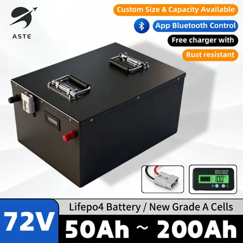 24S 72V 50Ah 60Ah 80Ah 100Ah 120Ah 150Ah 200Ah LifePo4 Lityum Pil Paketi Bluetooth BMS Golf Arabası Turistik Otobüs Triciclo için