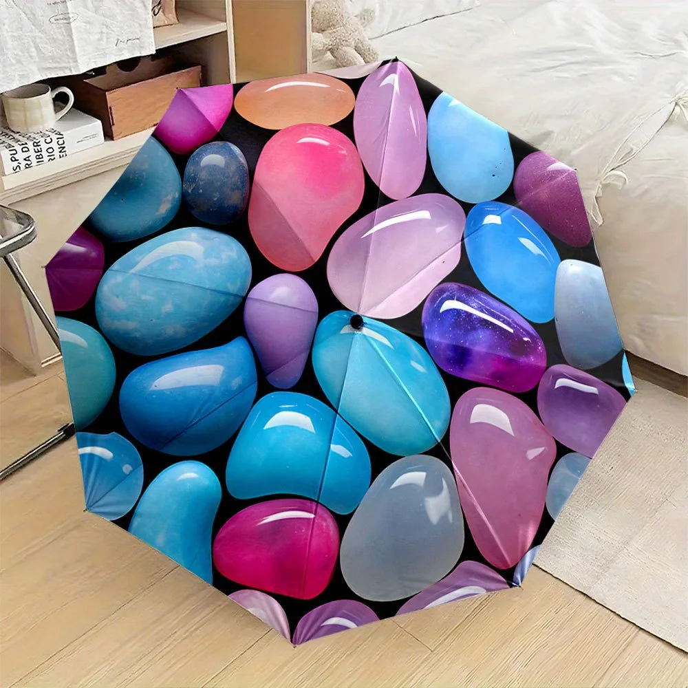 Automatic Open/Close Folding Umbrella with Colorful Pebble Pattern - Compact Travel Umbrella, Pink & Blue Pastel Colors, Light
Automatic Open/Close Folding Umbrella with Colorful Pebble Pattern - Compact Travel Umbrella, Pink & Blue Pastel Colors, Light