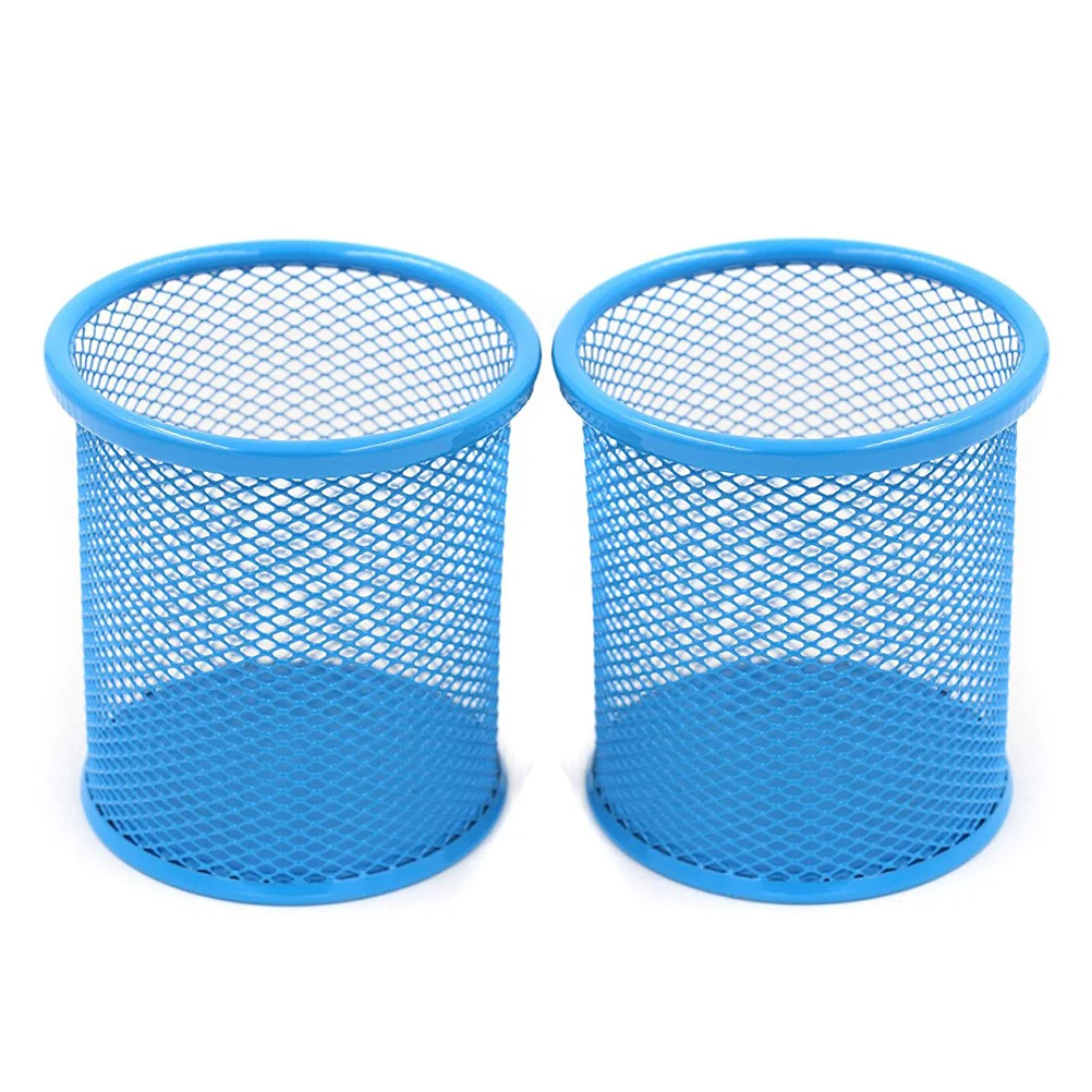 2Pcs Round Mesh Steel Pencil Holder 3.5 Inch Blue Tall Holder for Scissors Rulers Desktop Organizer Office Use 
2Pcs Round Mesh Steel Pencil Holder 3.5 Inch Blue Tall Holder for Scissors Rulers Desktop Organizer Office Use