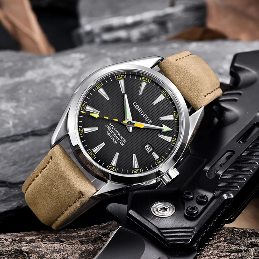 Corgeut 41mm Luxury Men's Automatic Watch, Scratch-Resistant Sapphire Crystal, Luminous Leather Mechanical Wristwatch
Corgeut 41mm Luxury Men's Automatic Watch, Scratch-Resistant Sapphire Crystal, Luminous Leather Mechanical Wristwatch