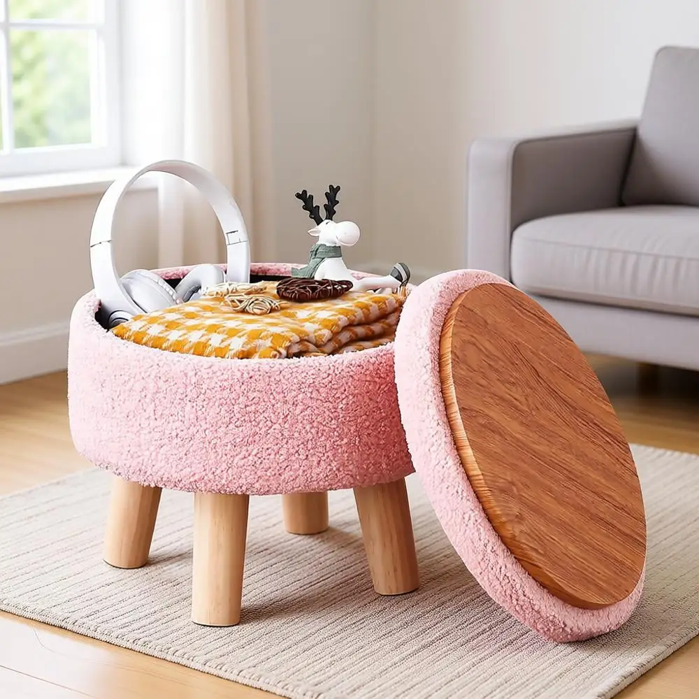 Круглый бархатный пуф с мягким сиденьем, деревянными ножками, идеально подходит для использования в качестве приставного столика или подставки для растений в гостиной - розовый
Круглый бархатный пуф с мягким сиденьем, деревянными ножками, идеально подходит для использования в качестве приставного столика или подставки для растений в гостиной - розовый