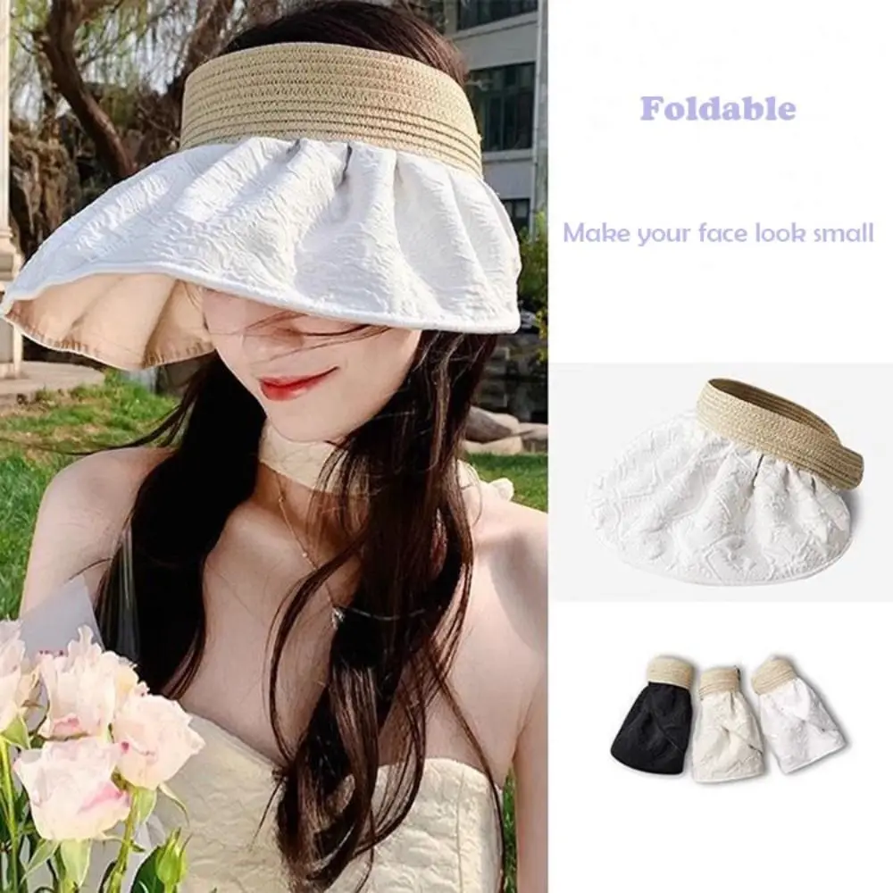 Fashion Large Eaves Women's Sun Visor Hats Anti-UV Foldable Sunblock Hat Breathable Empty Top Hat
Fashion Large Eaves Women's Sun Visor Hats Anti-UV Foldable Sunblock Hat Breathable Empty Top Hat