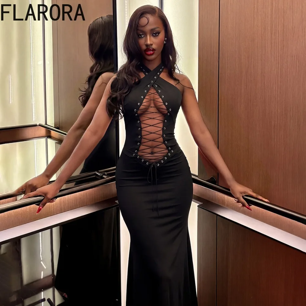 FLARORA Sexy Trend Cross Bandage Maxi Dress Woman Halter Sleeveless Backless Hollow Out Skinny Midnight Party Clubwear Vestidos
FLARORA Sexy Trend Cross Bandage Maxi Dress Woman Halter Sleeveless Backless Hollow Out Skinny Midnight Party Clubwear Vestidos