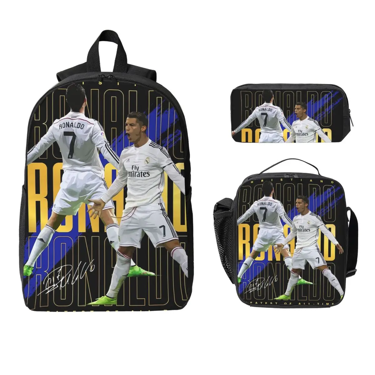 Cristiano Ronaldo Suuiii! Backpack Student Boys Girl BookBag School Bag Laptop Shoulder Bags 3ps Insulated Lunch Bag Pencil Case
Cristiano Ronaldo Suuiii! Backpack Student Boys Girl BookBag School Bag Laptop Shoulder Bags 3ps Insulated Lunch Bag Pencil Case