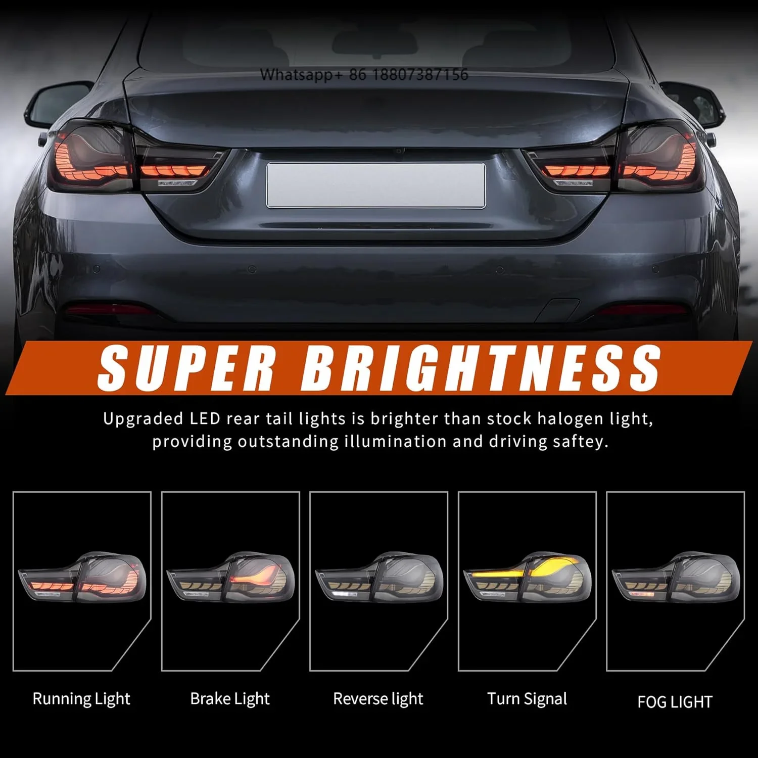 VLAND OLED Taillights forBMW 4 Series (F32/F33/F36) 2014-2020 / M4 (F82/F83) 2014-2020 With Upgrade Dragon Scales Running Light
VLAND OLED Taillights forBMW 4 Series (F32/F33/F36) 2014-2020 / M4 (F82/F83) 2014-2020 With Upgrade Dragon Scales Running Light