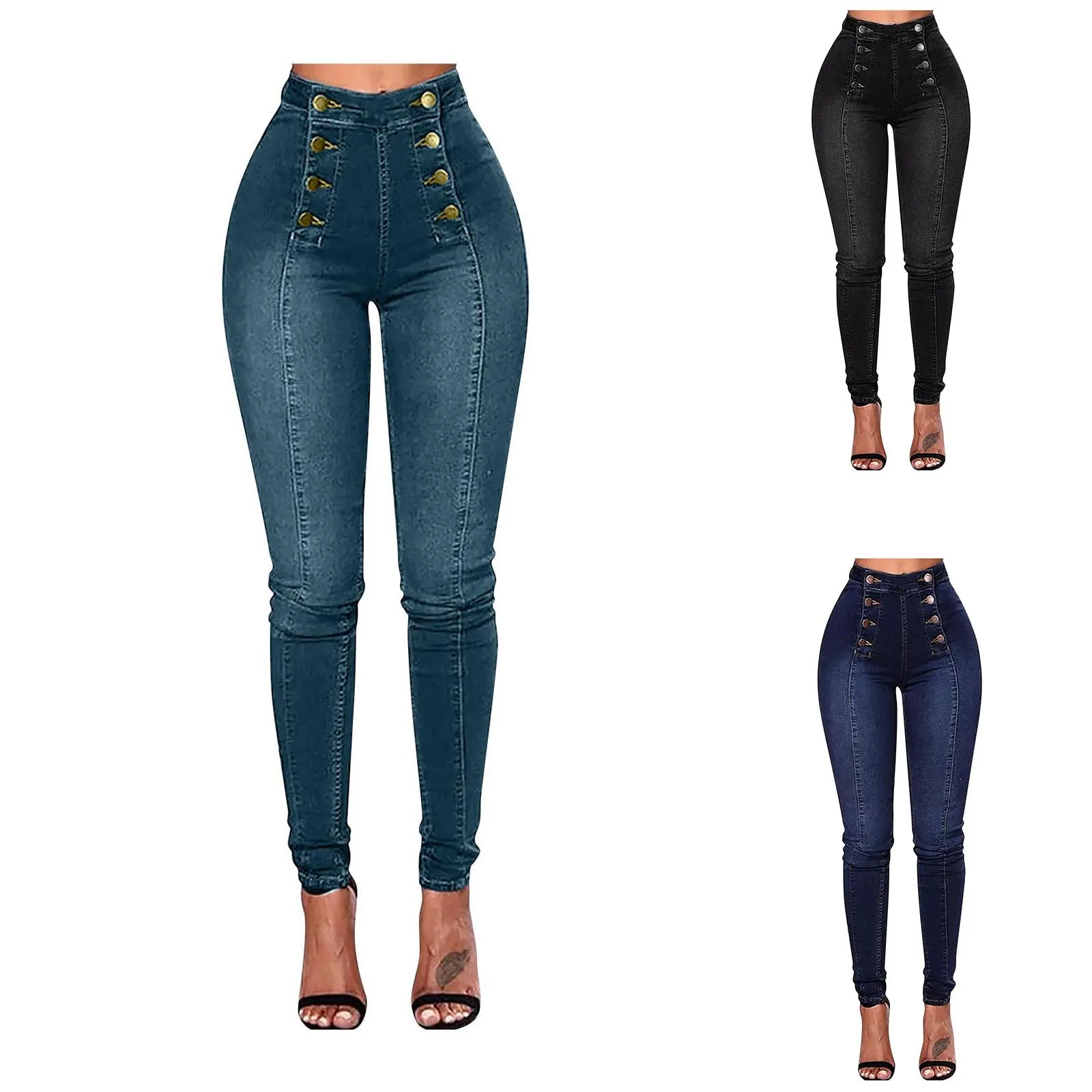 Summer Women'S Jeans Double Breasted Slim Fit Design Denim Pants Daily Casual Fashion High Waist All-Match Skinny Denim Trousers
Summer Women'S Jeans Double Breasted Slim Fit Design Denim Pants Daily Casual Fashion High Waist All-Match Skinny Denim Trousers