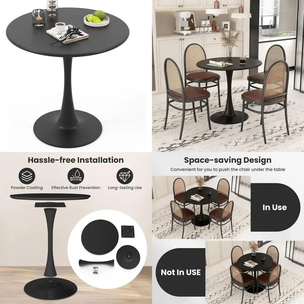 32 Round Dining Table with Thickened Tabletop and Sturdy Metal Base, Suitable for Small Spaces and Various Rooms
32 Round Dining Table with Thickened Tabletop and Sturdy Metal Base, Suitable for Small Spaces and Various Rooms