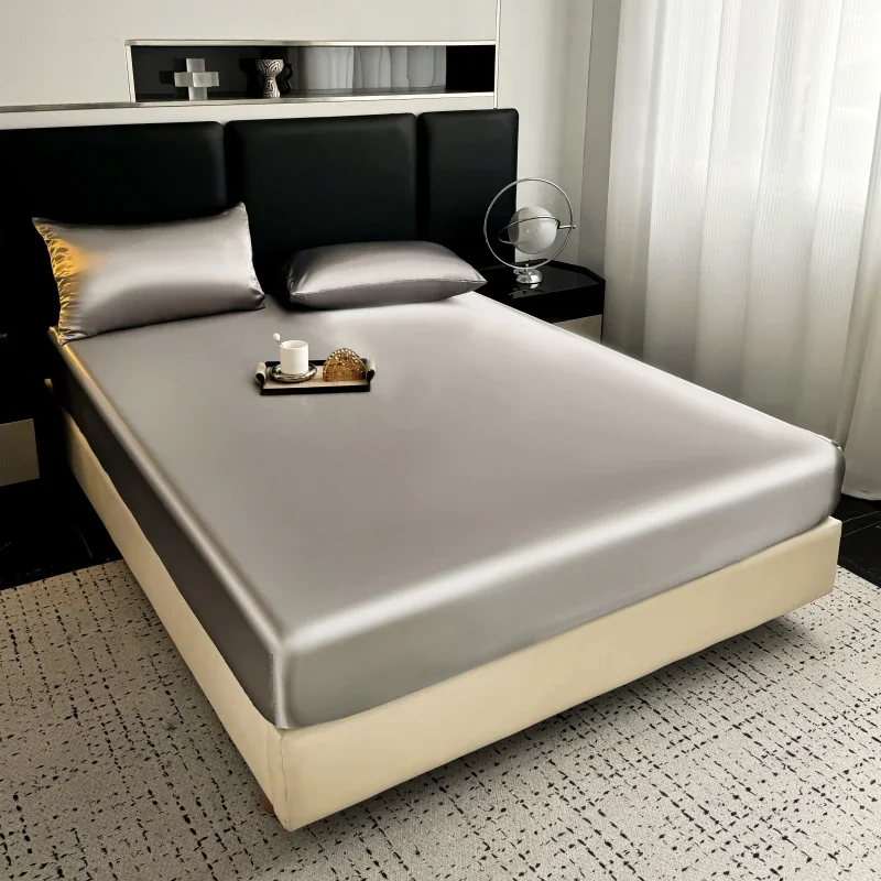 Gray Satin Silk Fitted Bed Sheet Smooth Soft Full Surrounding Bed Covers for Summer Queen Ice Cooling Mattress Cover Bed Sheets
Gray Satin Silk Fitted Bed Sheet Smooth Soft Full Surrounding Bed Covers for Summer Queen Ice Cooling Mattress Cover Bed Sheets