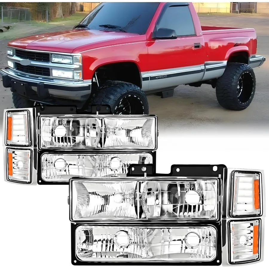 Комплект пар фар в сборе для Chevy C10 Silverado Suburban Tahoe C/K1500 2500 3500 1994-1999 годов, замена грузовика с углом a
Комплект пар фар в сборе для Chevy C10 Silverado Suburban Tahoe C/K1500 2500 3500 1994-1999 годов, замена грузовика с углом a