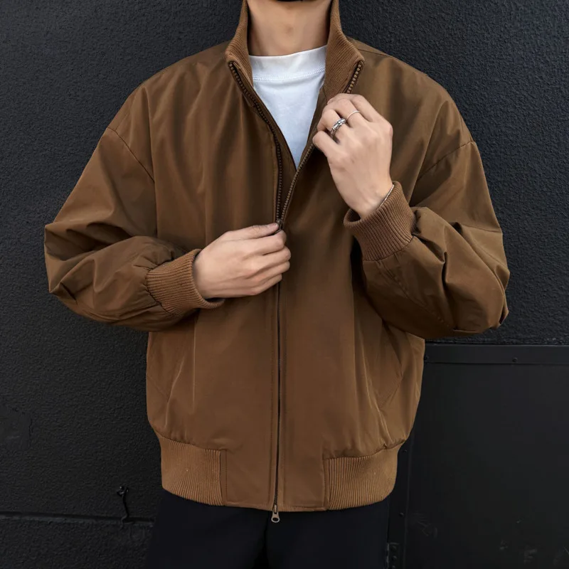 Spring Beige Jacket Men Casual Black Motorcycle Jacket Men Streetwear Hip-hop Loose Bomber Jacket Mens Baseball Jackets Coat
Spring Beige Jacket Men Casual Black Motorcycle Jacket Men Streetwear Hip-hop Loose Bomber Jacket Mens Baseball Jackets Coat