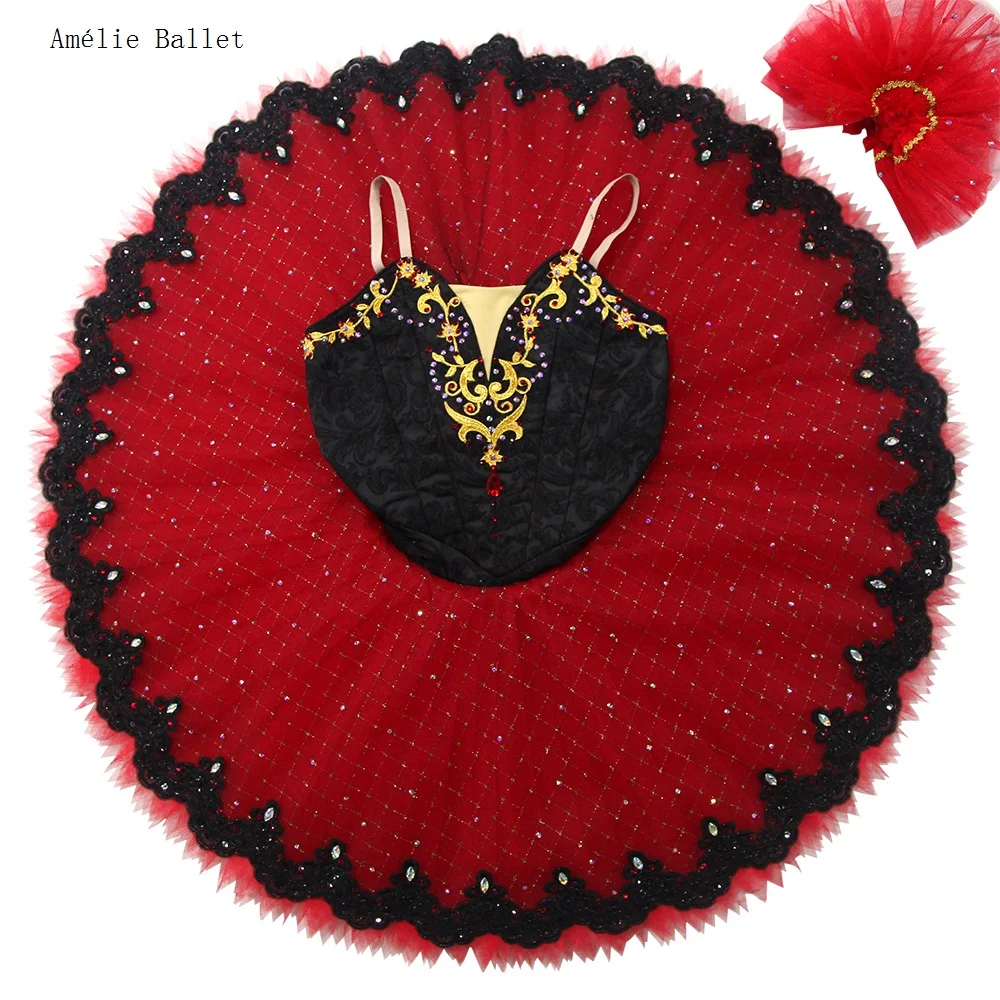 B23059 Customized Black Bodice with Red Pancake Tutu Professional Ballet Costume for Girls & Women Ballerina Performance Dress
B23059 Customized Black Bodice with Red Pancake Tutu Professional Ballet Costume for Girls & Women Ballerina Performance Dress