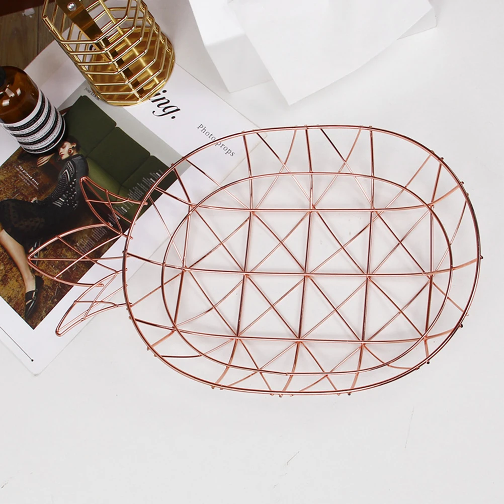 Hollow Iron Fruit Basket Pineapple Shape Fresh Vegetable Container Basket Snack Storage Tray Holder (Rose Gold)
Hollow Iron Fruit Basket Pineapple Shape Fresh Vegetable Container Basket Snack Storage Tray Holder (Rose Gold)