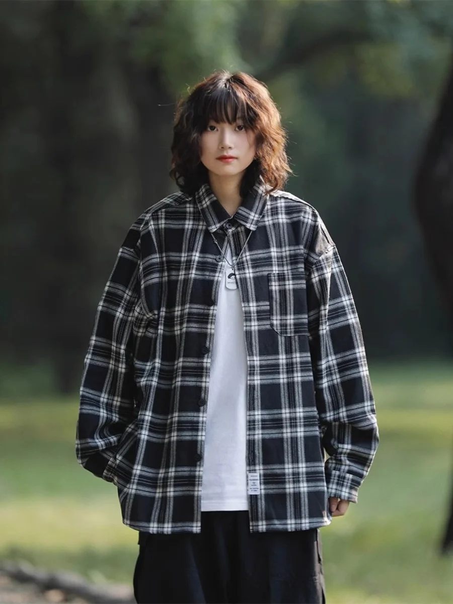 Retro Japanese Style Long Sleeve Pure Color Plaid Shirt Unisex Spring Trendy Loose Fit Youthful Style Iron-Free Cotton Polyester
Retro Japanese Style Long Sleeve Pure Color Plaid Shirt Unisex Spring Trendy Loose Fit Youthful Style Iron-Free Cotton Polyester