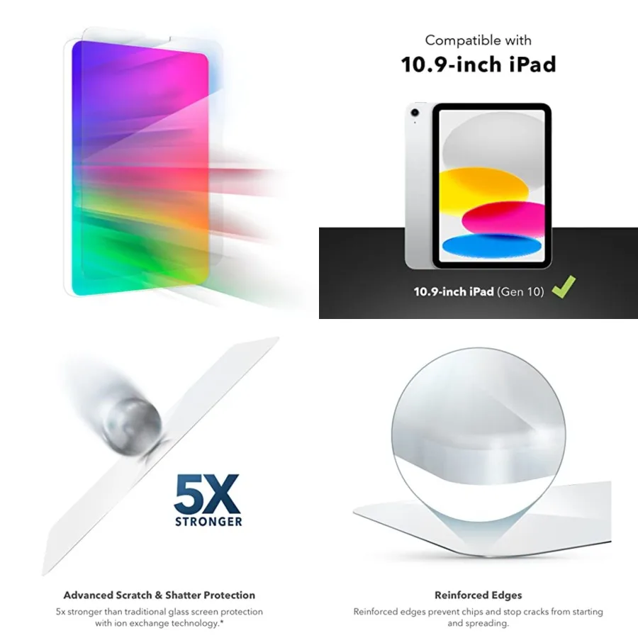 Invisible Shield Glass Elite VisionGuard Screen Protector for Apple iPad 10.9-inch (Gen 10-2022) - 5X Stronger, Blue-Light Protection, Anti-Fingerprint Technology, Easy to Install
Invisible Shield Glass Elite VisionGuard Screen Protector for Apple iPad 10.9-inch (Gen 10-2022) - 5X Stronger, Blue-Light Protection, Anti-Fingerprint Technology, Easy to Install
